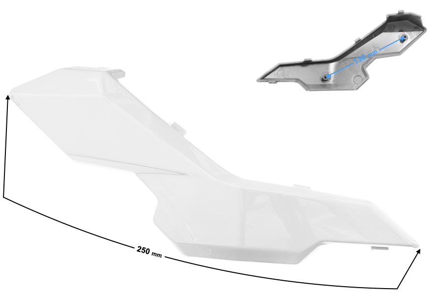 Koplamphuis, rechts deel 2 wit GT 125cc